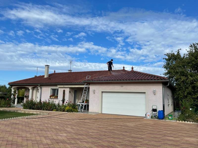 démoussage de toiture DALEP 2100 avec traitement hydrofuge D21